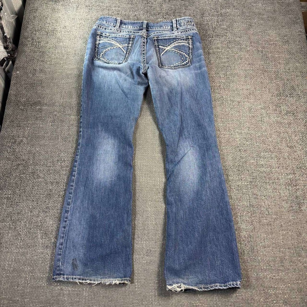 Silver Jeans Co Suki Mid Bootcut Women 30 Blue Distressed Y2K Contrast Stitch